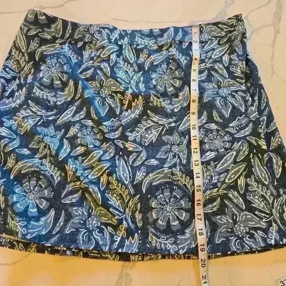 NWT Rip Skirt Womens A-Line Velcro Closures Wrap Mini Skirt Blue Floral Size XXL - Picture 9 of 9